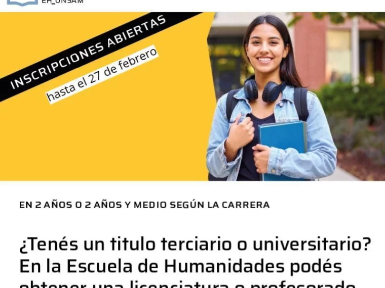 UNSAM ofrece pasar de un título terciario a una Licenciatura